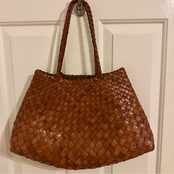 Dragon Diffusion Santa Croce Large Woven Bag in Tan - Picture 3 of 8